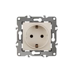 Розетка ЭРА Серия 12 12-2102-02 с заземлением 2P+E Schuko со шторками 16A-250В IP20 слоновая кость