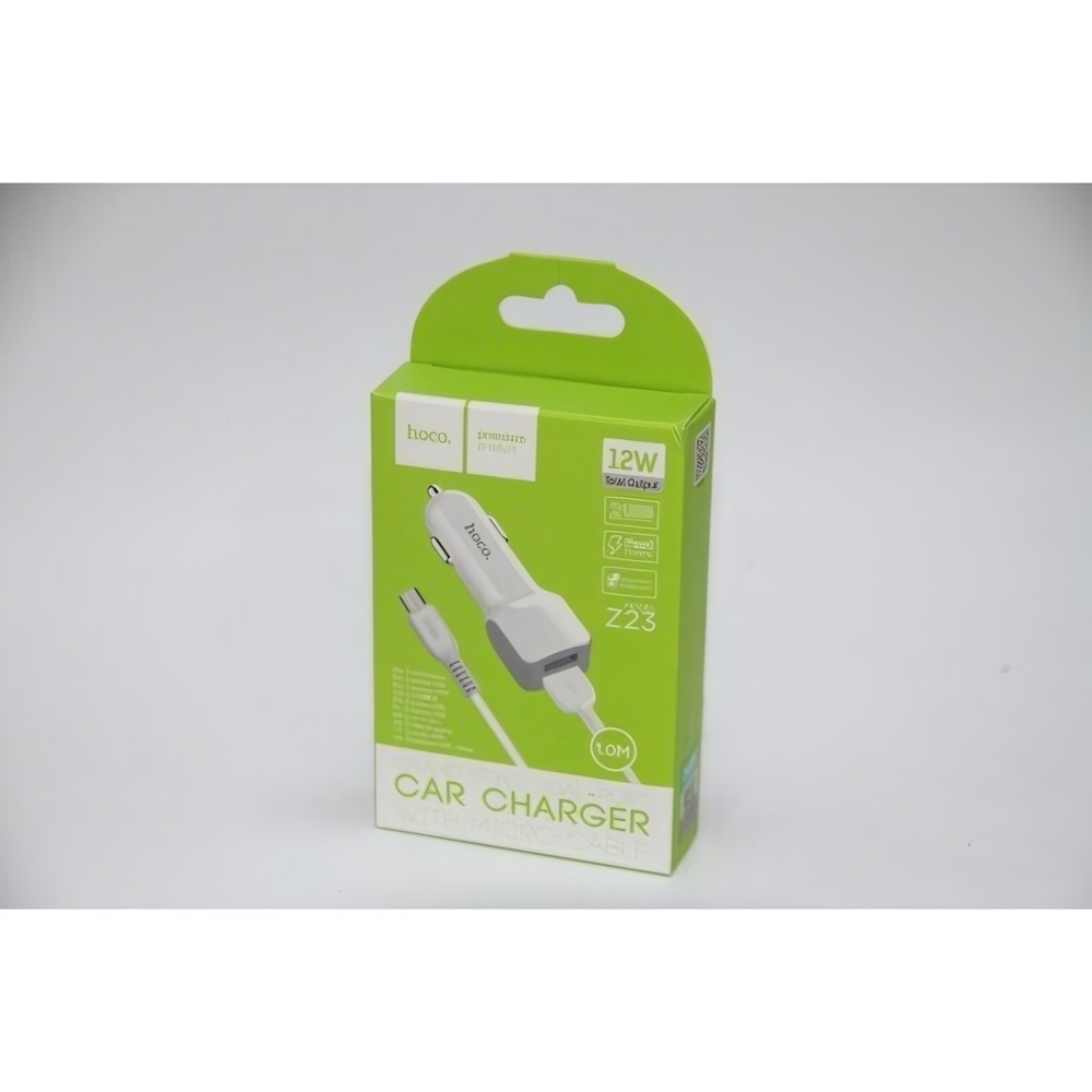 Автомобильное зарядное устройство HOCO Z23 USB-Micro, 013077 белый