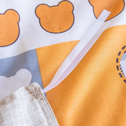 Комплект постельного белья на резинке Сатин Люкс KIDS 100% хлопок CDKR091, 1.5 спальный, простыня 140x200, наволочка 50x70