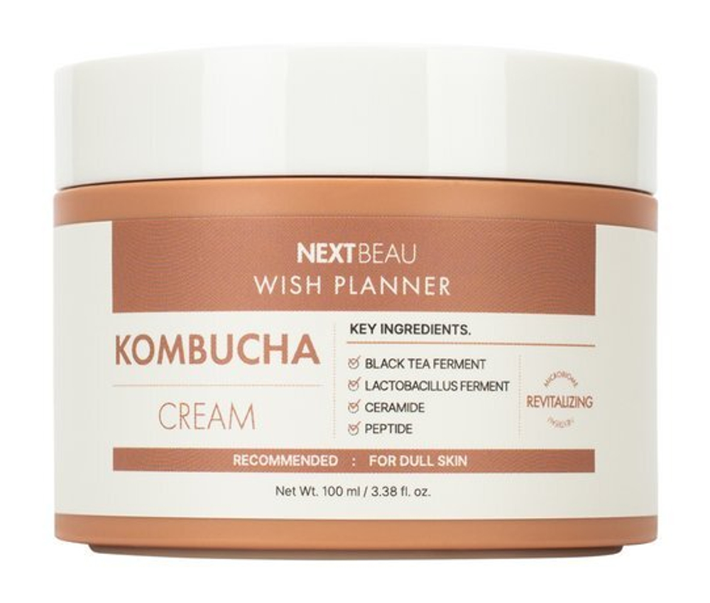 NextBeau Wish Planner Kombucha Biome Cream Восстанавливающий крем для лица с комбучей и пробиотиками
