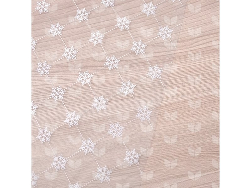 Клеенка столовая ПВХ "Ажурная" 1,32*25м (25м/рул) Ледяной узор 6874-022-1