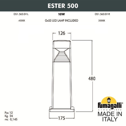 Ландшафтный фонарь FUMAGALLI ESTER 500 DS1.563.000.LXD1L