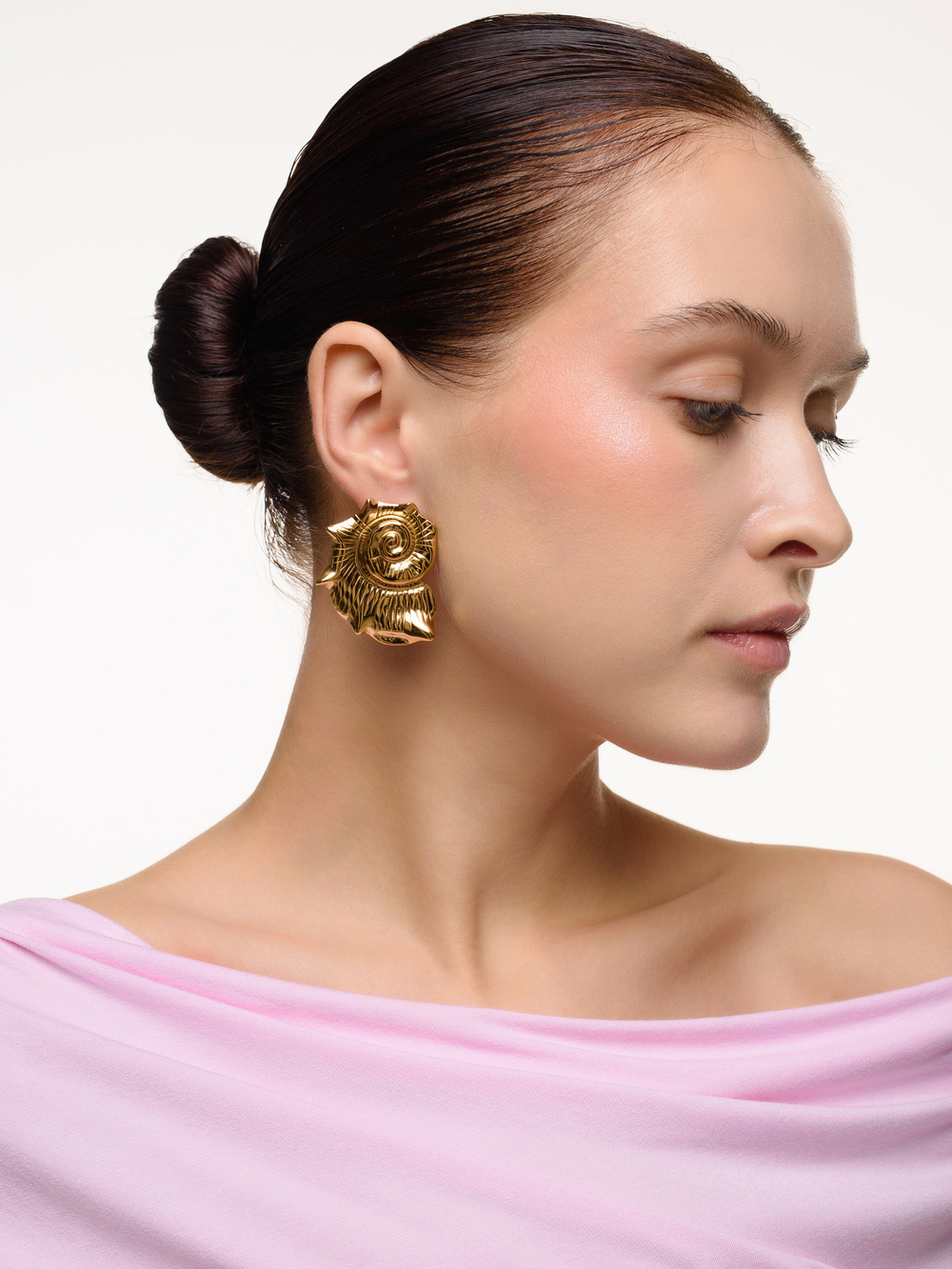 Серьги "Fire shell" Gold