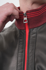 KHIMEONE Мужская кожаная демисезонная куртка (натуральная кожа, овчина)