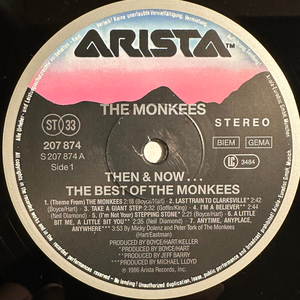 The Monkees - Then & Now... The Best Of The Monkees (Европа 1986г.)