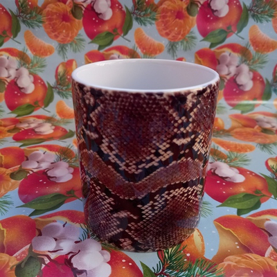 Кружка 300 мл керамика Змея привлечения удачи и финансового благополучия №0002 (белая)