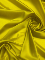 Шелк с эластаном атласный темно-лимонный