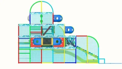 Детский игровой лабиринт Облачко 91 м² (11*8.3*6.5)