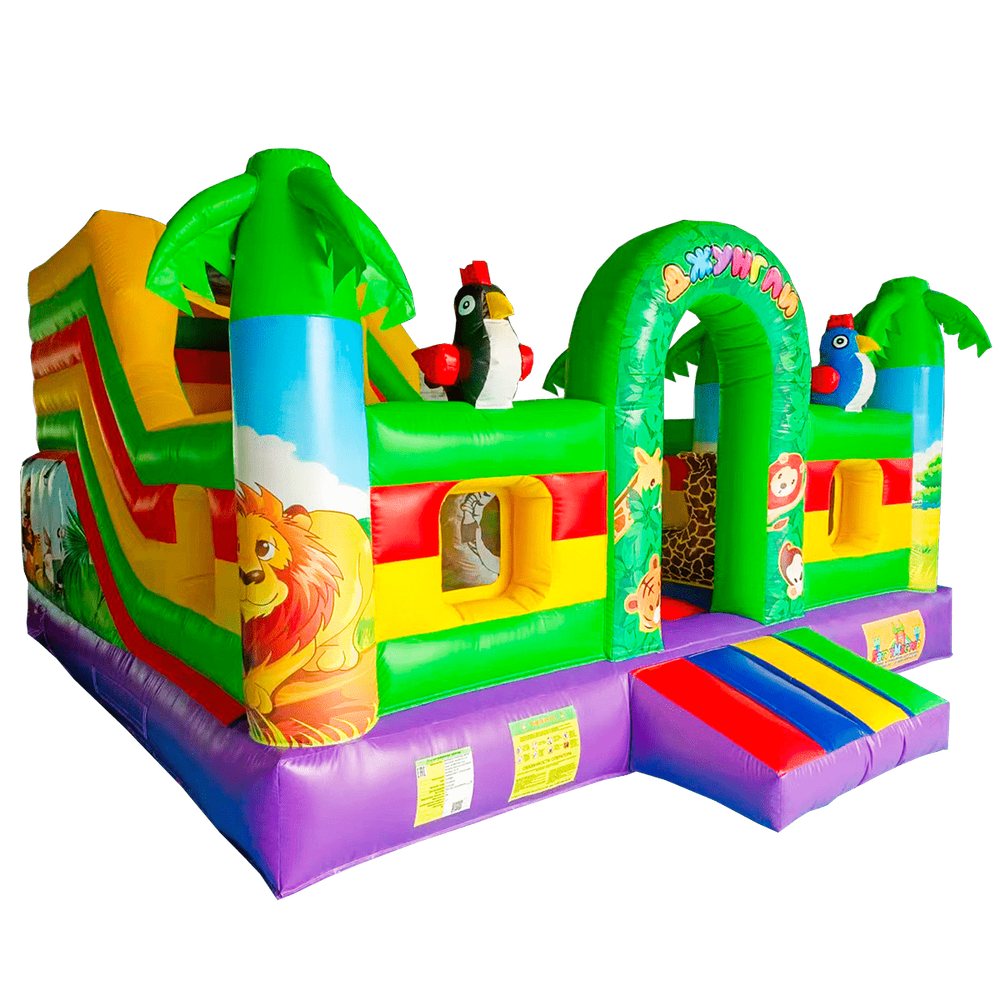 Коммерческий надувной батут «Сафари-джунгли», 5x5x3 м