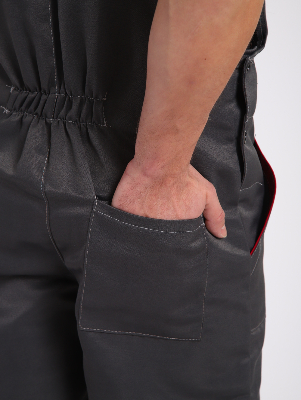 Полукомбинезон рабочий Гигант серый на лямках молния