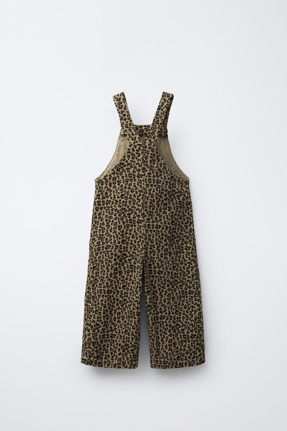 ZARA КОМБИНЕЗОН ИЗ МИКРОВЕЛЬВЕТА С АНИМАЛИСТИЧНЫМ ПРИНТОМ, СВЕТЛО-ЗЕЛЕНЫЙ