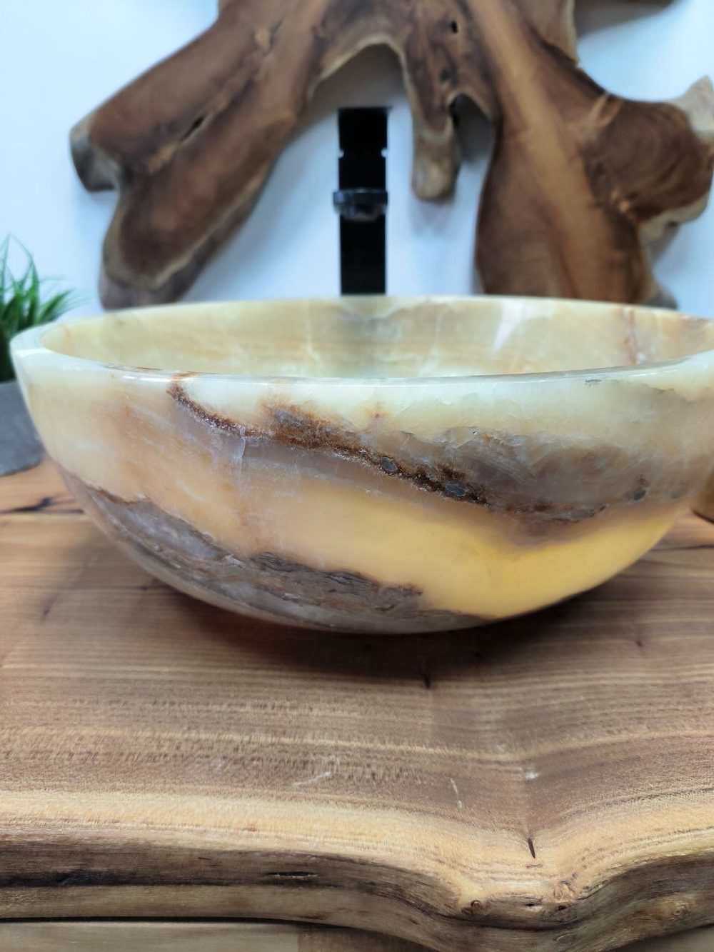 Раковина из оникса Bowl Yellow BO-65706 40*40*15 из натурального камня