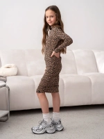 Платье-водолазка для девочки обтягивающее на осень