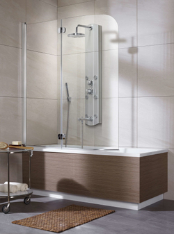 Шторка на ванну  Radaway Eos PND  130x152 левая, крепится слева, профиль хром, стекло прозрачное 205201-101L
