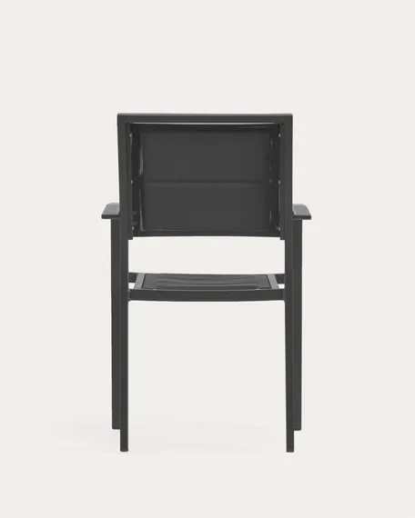 Уличный стул Sirley из алюминия и черного текстиля