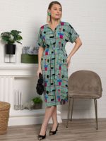 Платье Геометрия стиля (зеленое) П15602-6М LT Collection