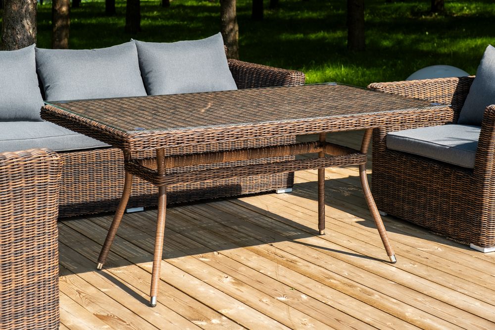 "Моккачино" обеденная группа из искусственного ротанга, цвет коричневый