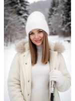 шапка ангора зимняя пушистая вязаная модная