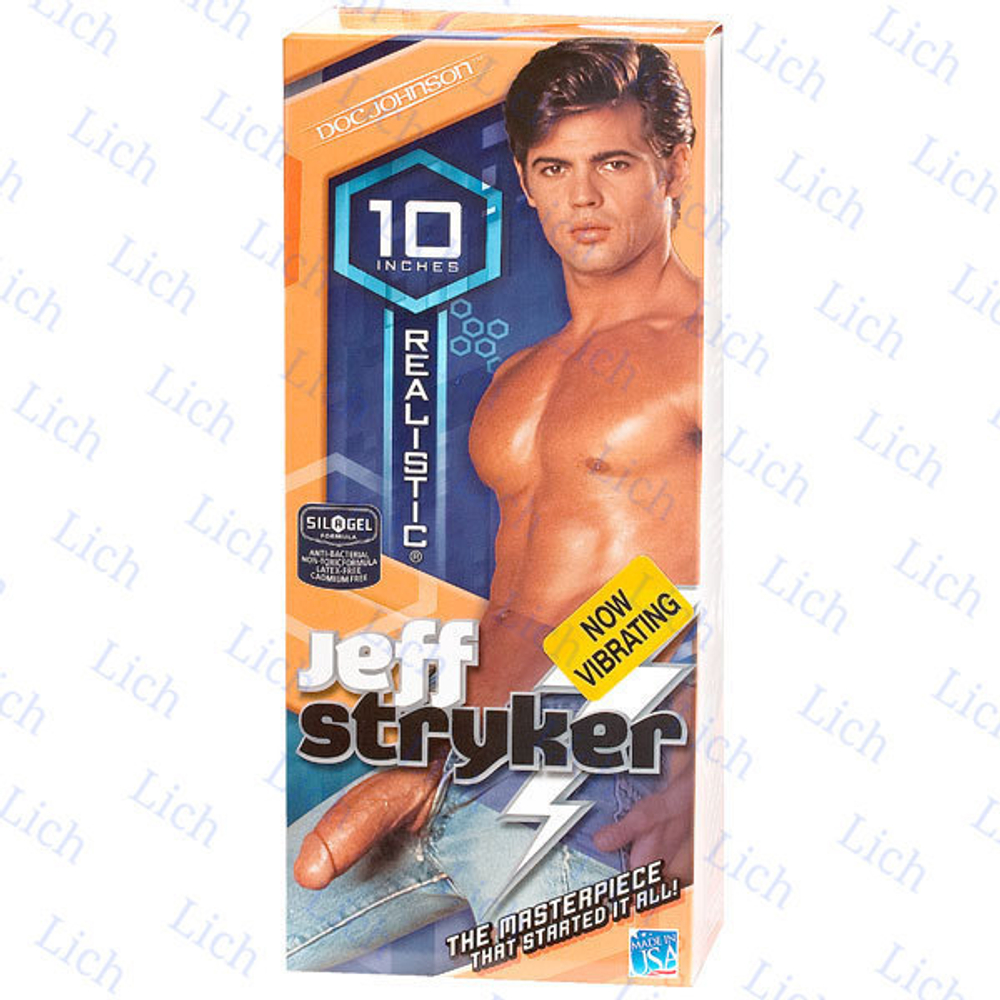 Реалистичный гигант на присоске с пультом управления вибрацией JEFF STRYKER