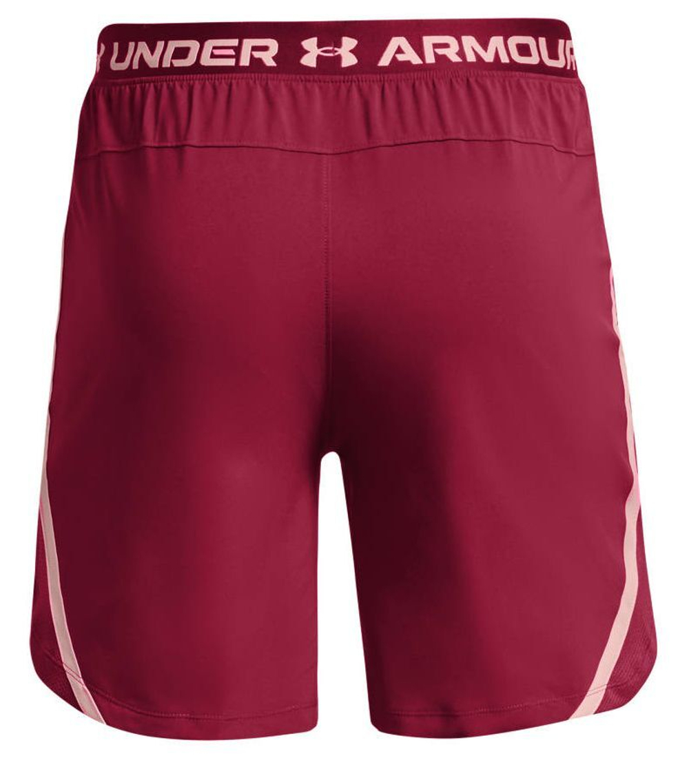 Мужские теннисные шорты Under Armour Men's UA Launch SW 7'' WM Shorts - black rose/retro pink