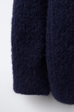 ZARA КАРДИГАН ИЗ ШЕРСТИ И АЛЬПАКИ, МОРСКОЙ СИНИЙ