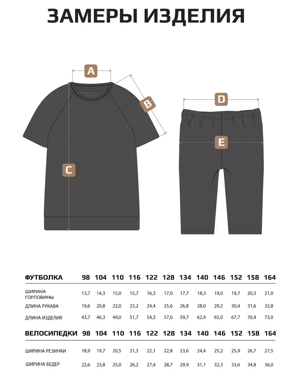 Летний костюм для девочки футболка и велосипедки