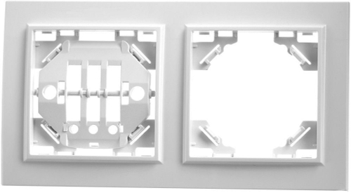 Рамка 2-местная горизонтальная STEKKER, PFR00-9002-01, серия Эрна, белый 39055