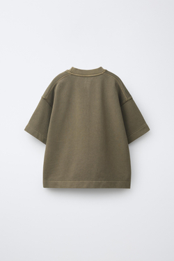 ZARA ФУТБОЛКА GARMENT DYE, ХАКИ