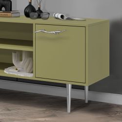 Тумба под ТВ Арт Колор matte 155см Стайл Сильвер Зеленая олива матовая