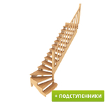 Лестница на второй этаж К-001м/8 Правая c подступенками
