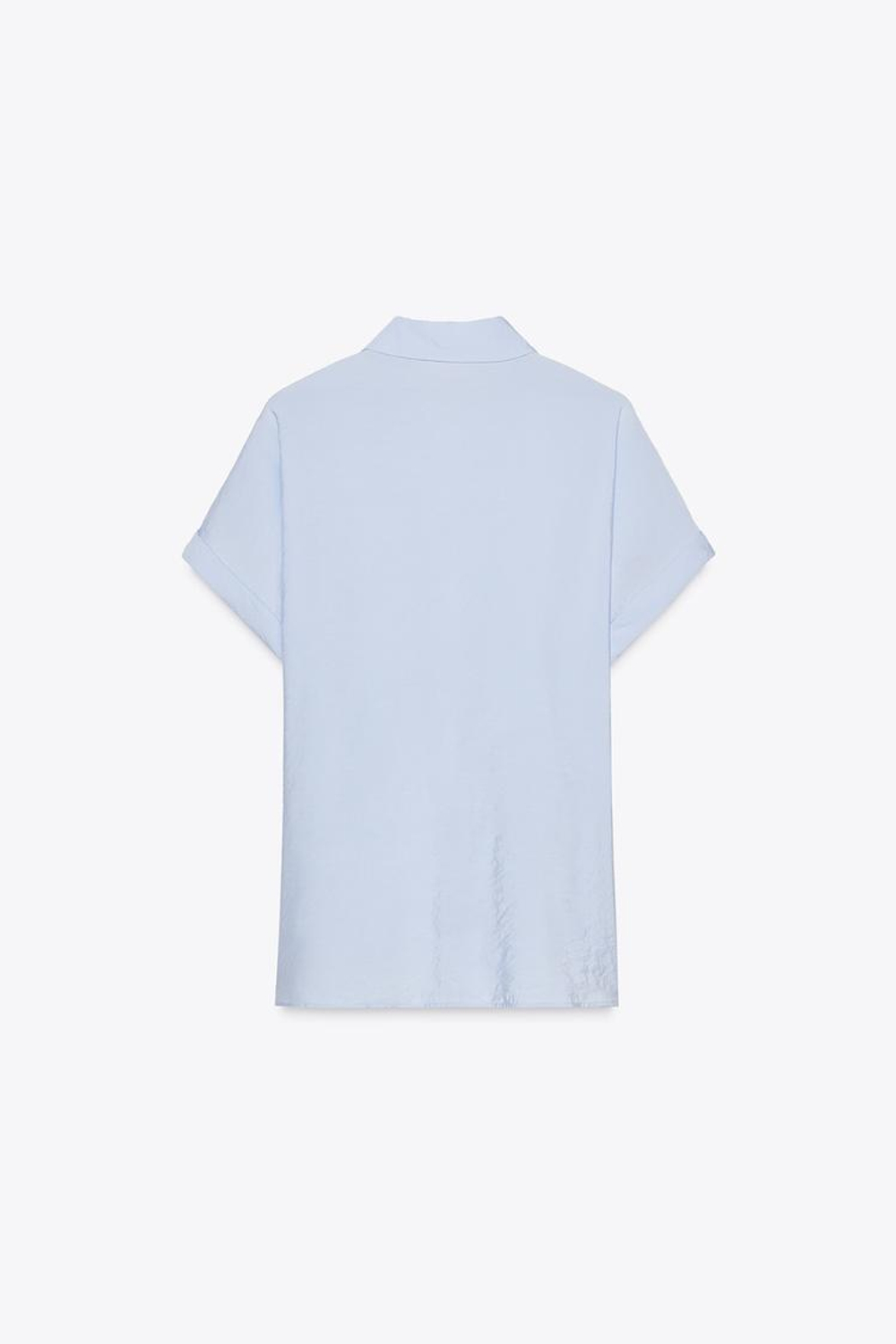 ZARA РУБАШКА С УЗЛОМ, ГОЛУБОЙ