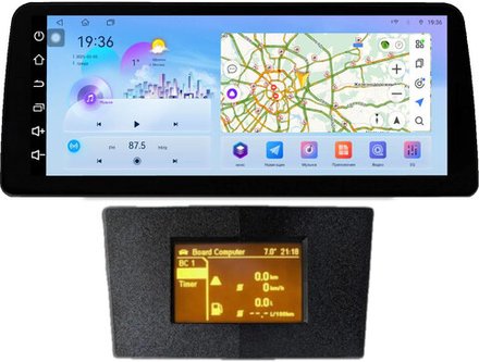 Магнитола для Opel Antara 2006-2015 (перенос БК вниз, черная) - FarCar монитор 12.3" 2K QLED на Android 14, TS10, CarPlay, 4G SIM-слот