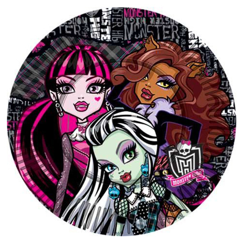 Распродажа ТАРЕЛКИ MONSTER HIGH  СТРАШНО КРАСИВЫЕ 18 СМ 10ШТ.