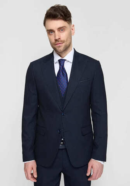 Мужской классический костюм тройка (темно-синий) Б32