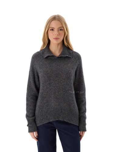 Темно-серый шерстяной свитер с цветным люрексом