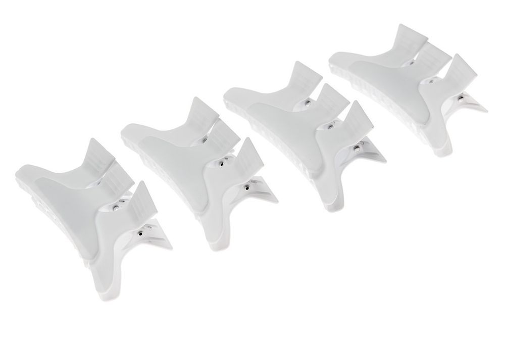 Зажим для волос Harizma “бабочка” белый, 12 штук (h10896-01)