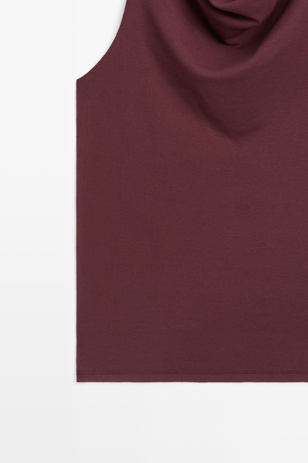 Massimo Dutti Топ из 100% хлопка со сборками, бургунди