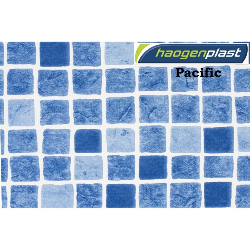 Пленка ПВХ 1,65х25,00м "Haogenplast", Pacific, синяя мозаика, ребристая