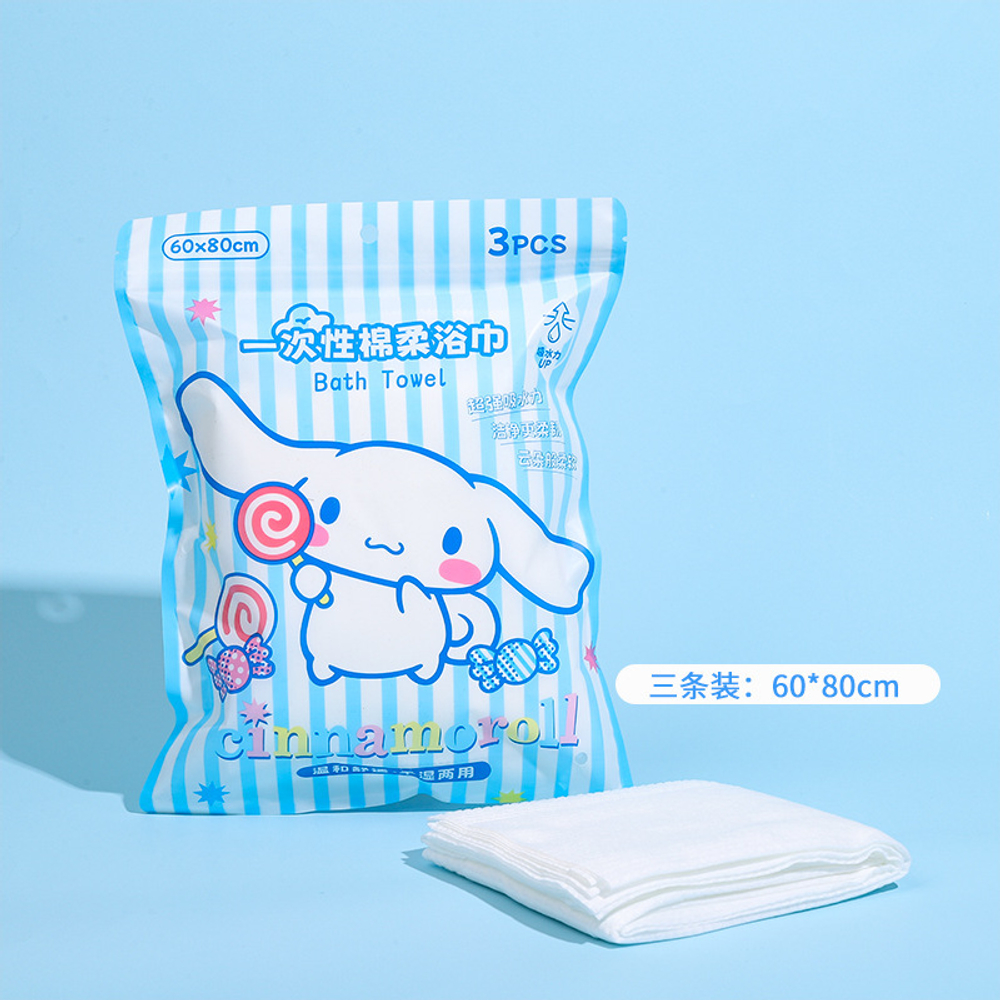 Одноразовые полотенца "Cinnamoroll", 3 шт