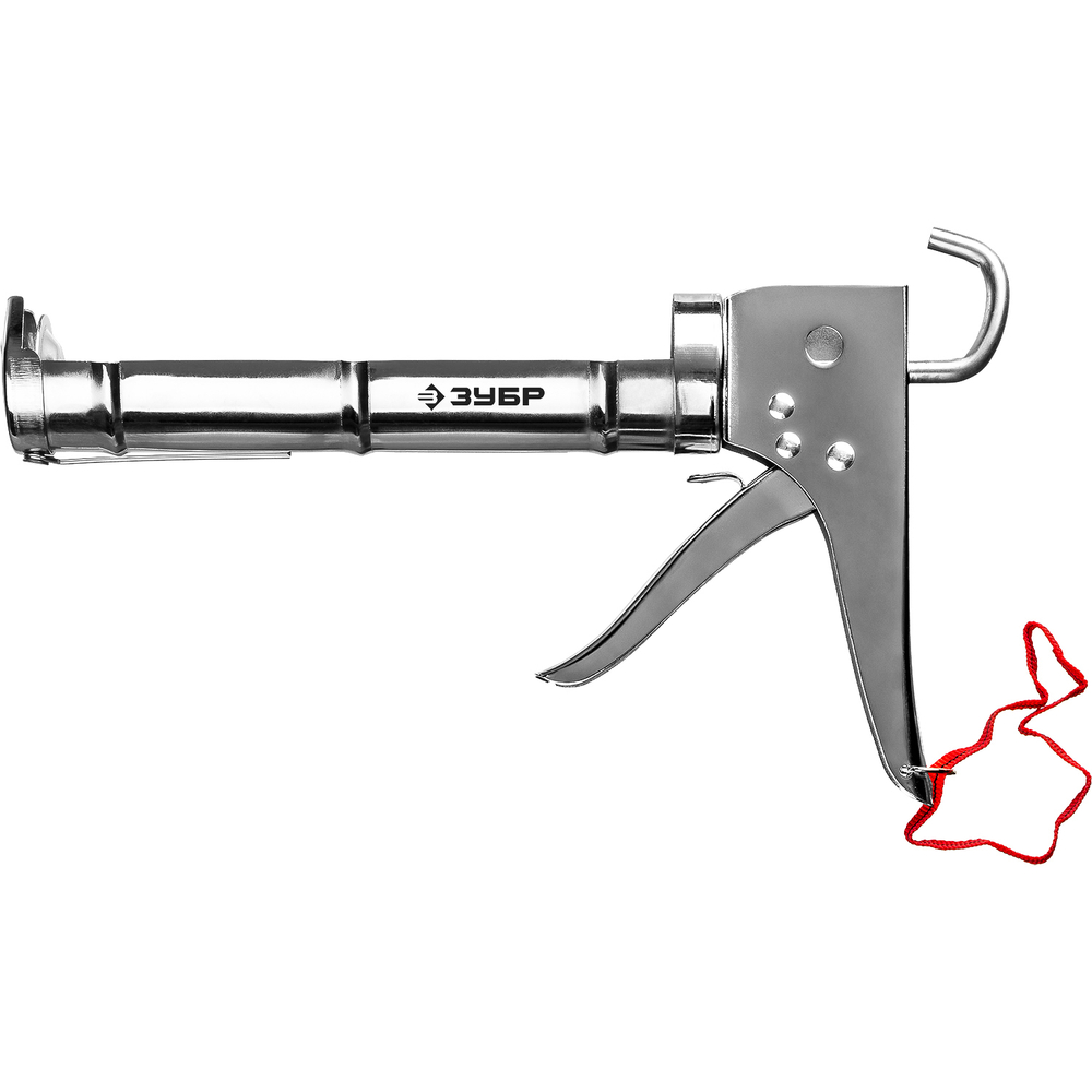 ЗУБР 310 мл, хромированный, полукорпусной пистолет для герметика, Профессионал (06625)