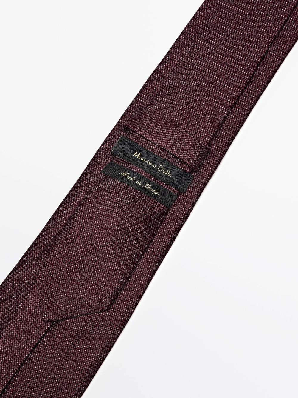 Massimo Dutti Галстук из 100% шелка с мелким рельефным узором,  гранатовый