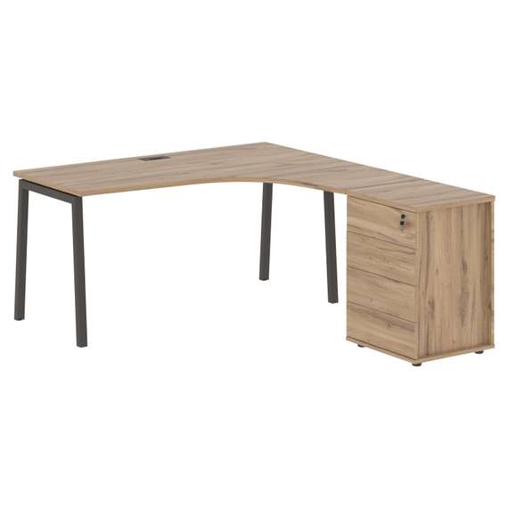 Стол эргономичный с тумбой ELCET 1518(R)  1560х1880х750 EDIS