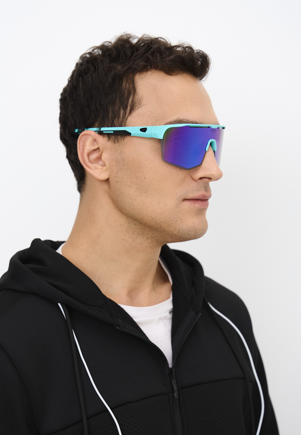 Спортивные очки GOG Athena / Matt Turquoise-Black / White-Blue Lens