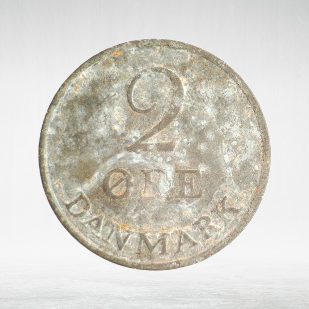 Denmark, 2 Øre - Frederik IX, 1957, F