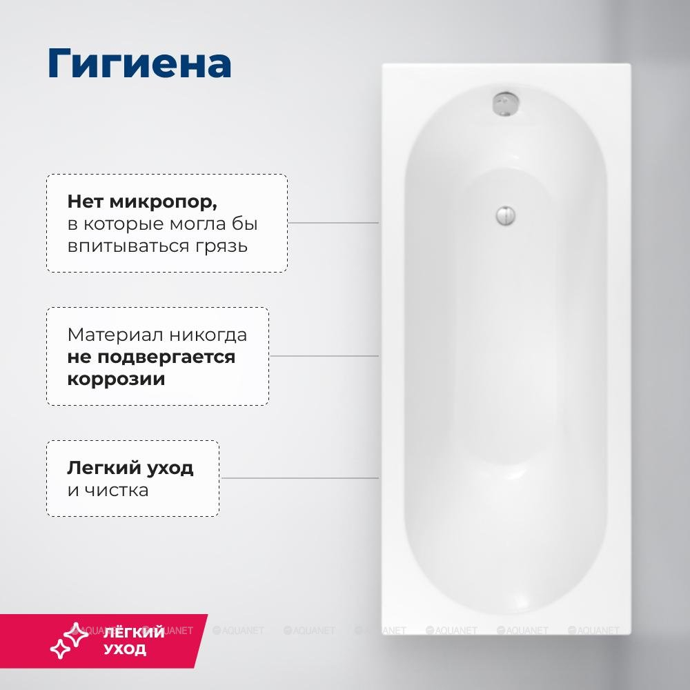 Акриловая ванна Aquanet (Акванет) Lotos 170x75 с каркасом