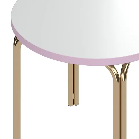 Столик кофейный ror, D50 см, латунь/серый/розовый