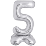 Шар фольгированный Цифра 5 127 см (Серебряный)