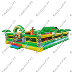 Коммерческий надувной батут "Джунгли малый со скалодромом" 10*7*2,8 м