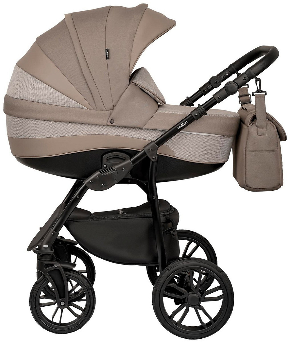 Детская коляска Indigo Indigo New 3 в 1 с автокреслом Avionaut Cosmo Beige In05 коричневый
