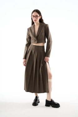 Жакет укороченный в клетку